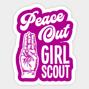 Peace Out Girl Scout Sticker